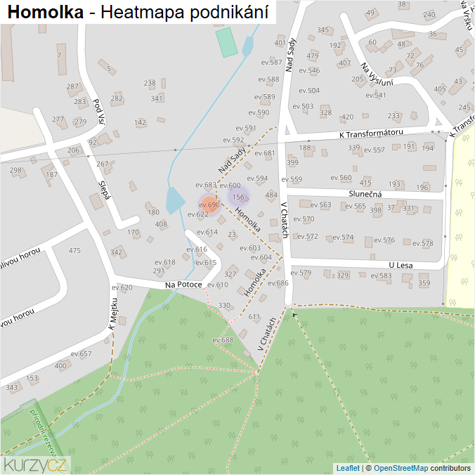Mapa Homolka - Firmy v ulici.