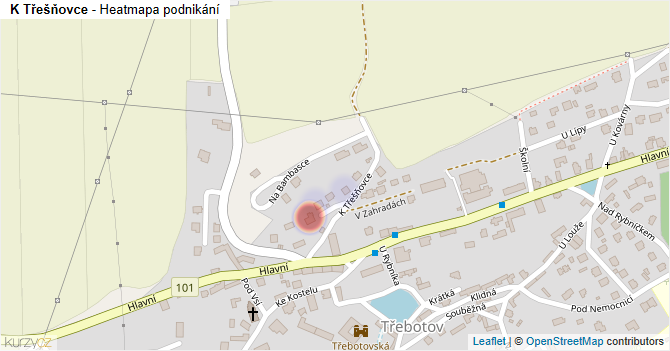 K Třešňovce - mapa podnikání