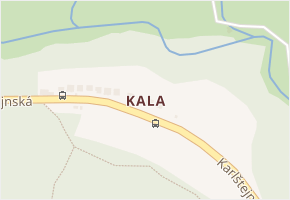 Kala v obci Třebotov - mapa části obce