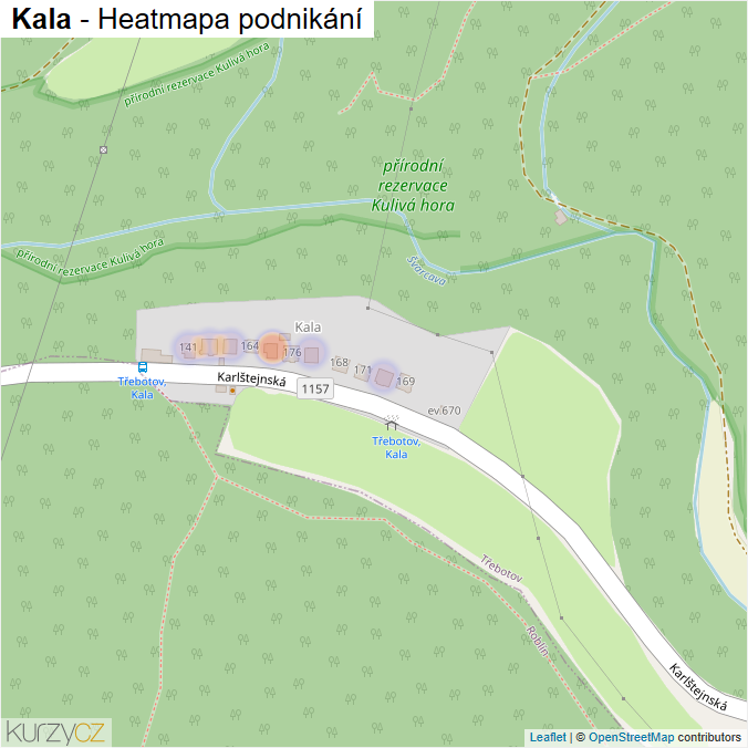Mapa Kala - Firmy v části obce.