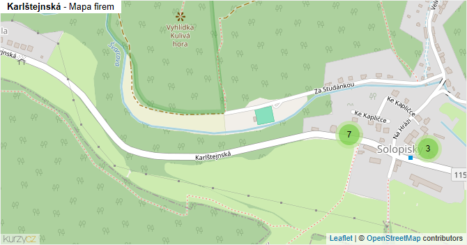 Karlštejnská - mapa firem