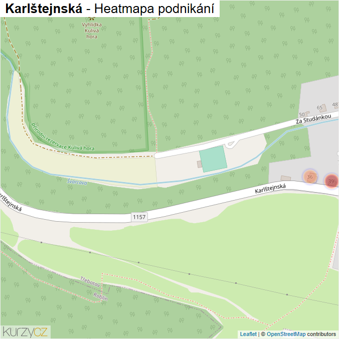 Mapa Karlštejnská - Firmy v ulici.