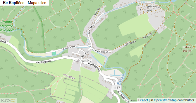 Ke Kapličce - mapa ulice
