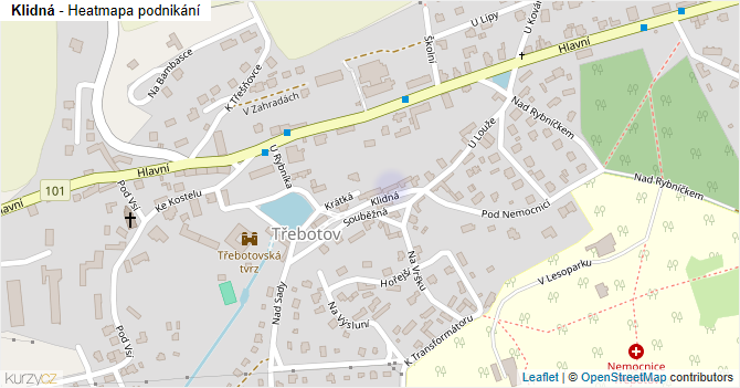 Klidná - mapa podnikání