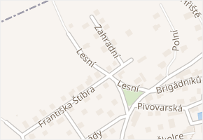 Lesní v obci Třebotov - mapa ulice