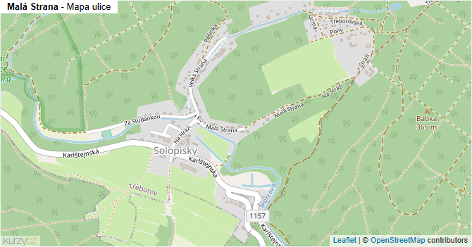 Malá Strana - mapa ulice