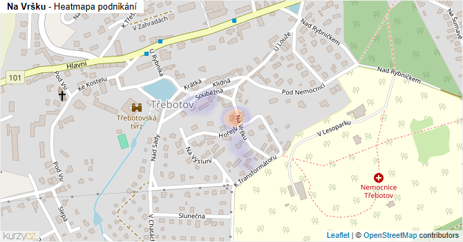 Na Vršku - mapa podnikání