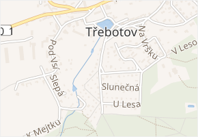 Nad Sady v obci Třebotov - mapa ulice