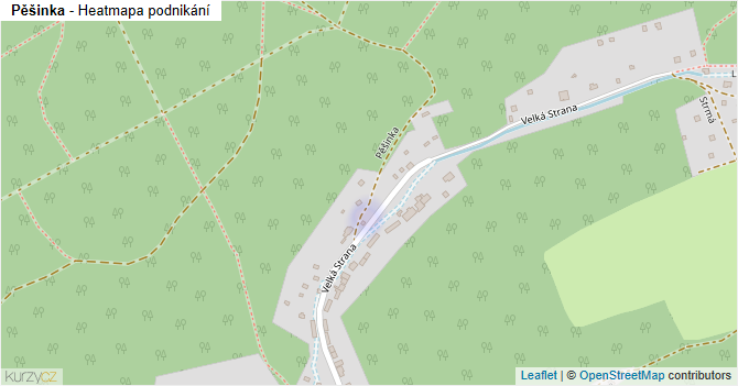 Pěšinka - mapa podnikání