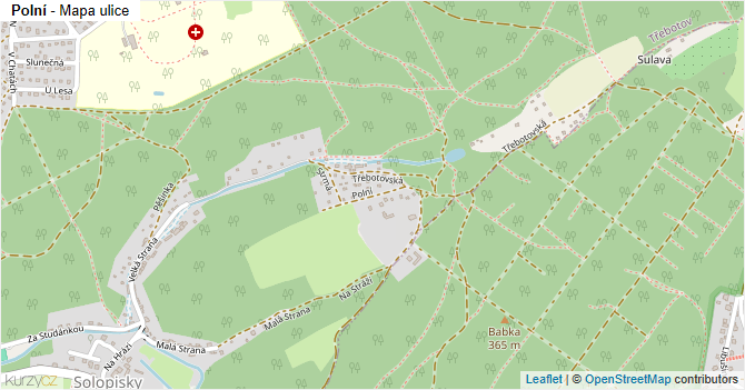 Polní - mapa ulice
