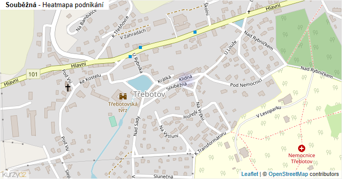 Souběžná - mapa podnikání