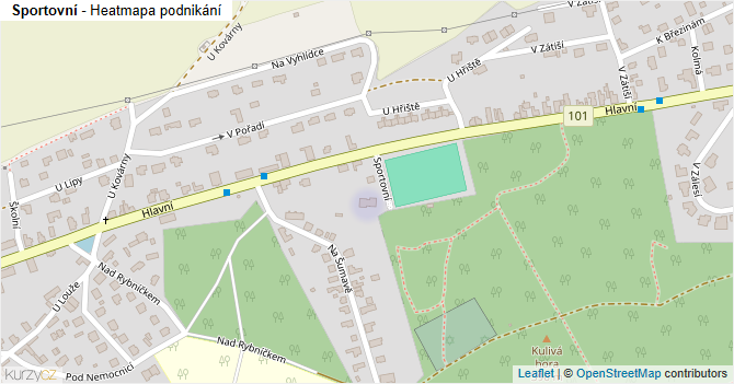 Sportovní - mapa podnikání