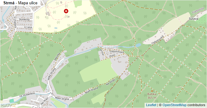 Strmá - mapa ulice