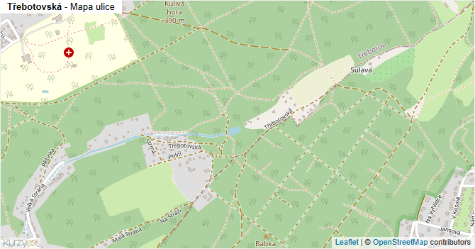 Třebotovská - mapa ulice