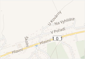 U Kovárny v obci Třebotov - mapa ulice