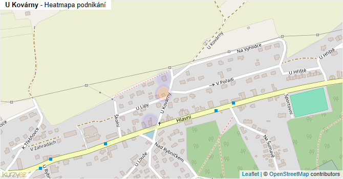 U Kovárny - mapa podnikání