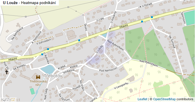 U Louže - mapa podnikání