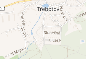 V Chatách v obci Třebotov - mapa ulice