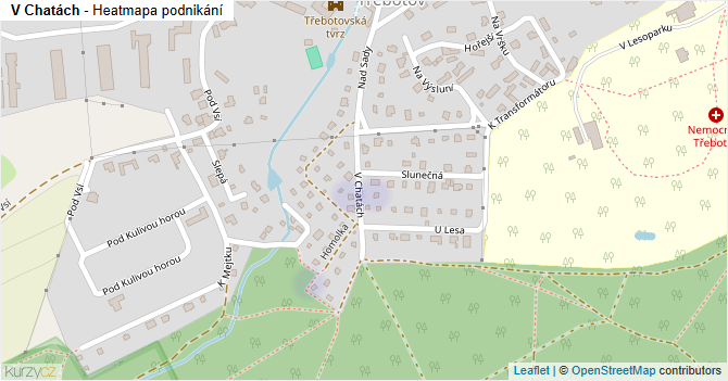 V Chatách - mapa podnikání