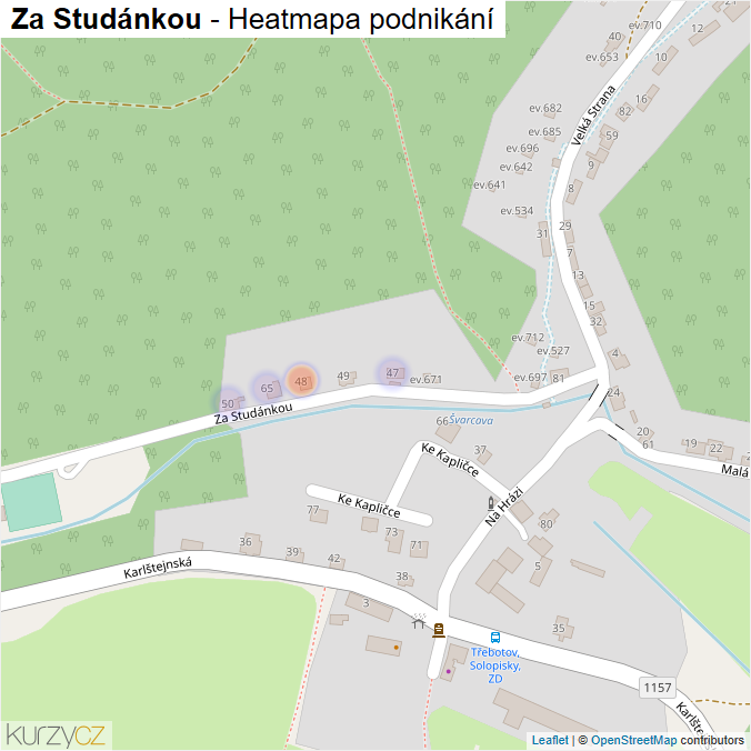 Mapa Za Studánkou - Firmy v ulici.