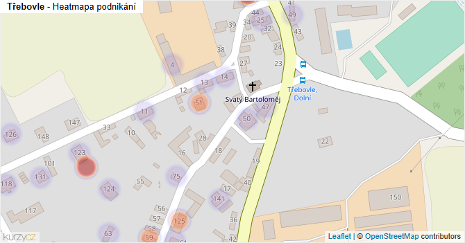 Třebovle - mapa podnikání