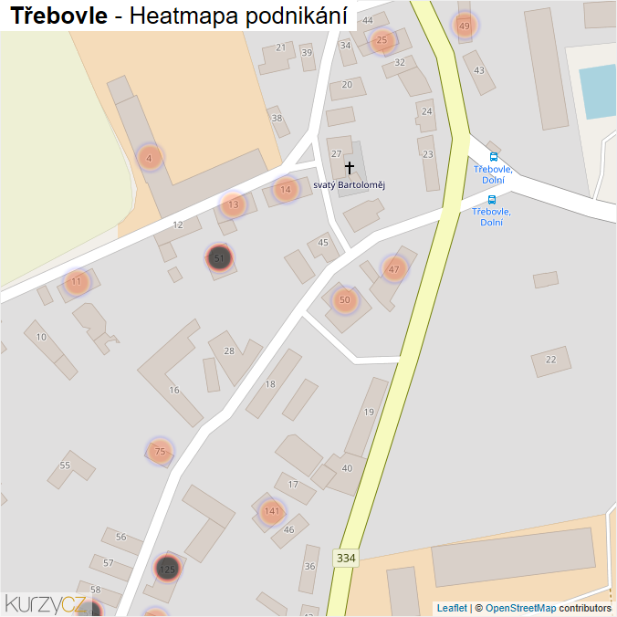 Mapa Třebovle - Firmy v obci.