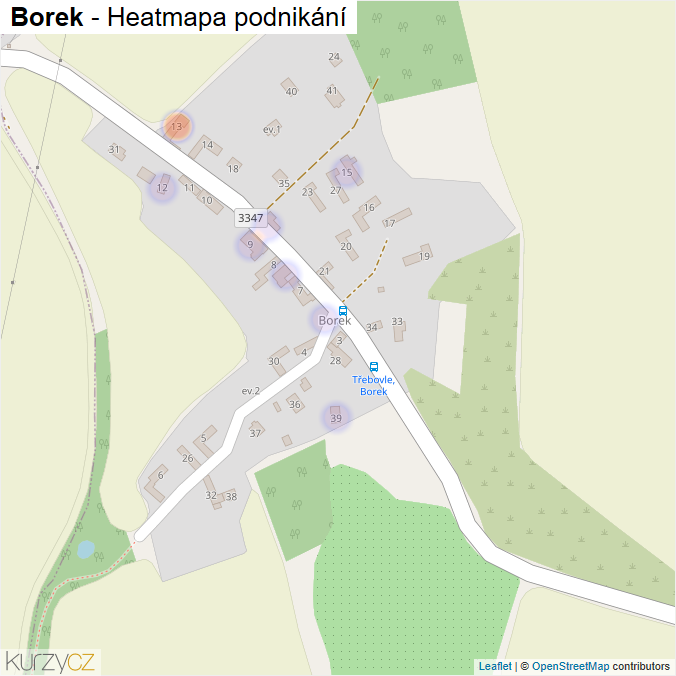 Mapa Borek - Firmy v části obce.