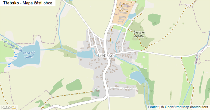 Třebsko - mapa části obce