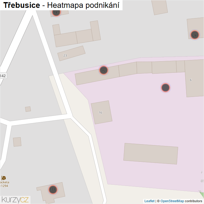 Mapa Třebusice - Firmy v obci.
