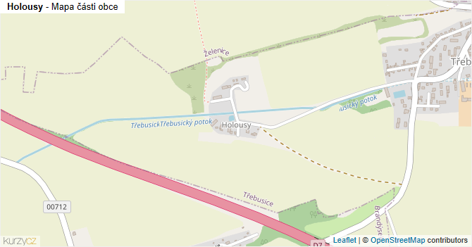 Holousy - mapa části obce