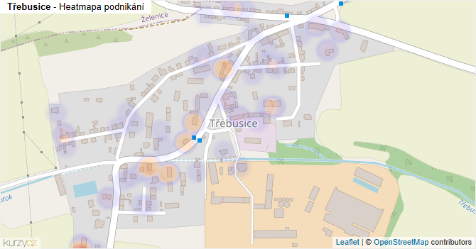 Třebusice - mapa podnikání