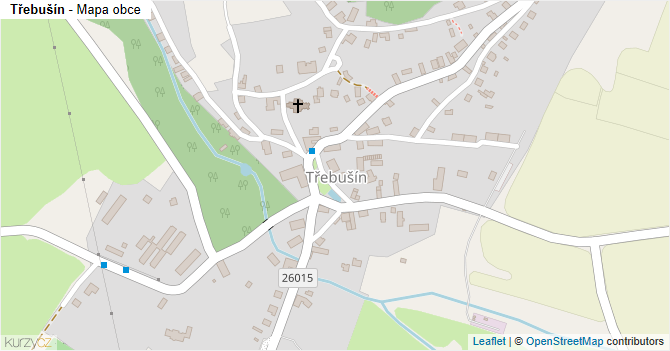 Třebušín - mapa obce