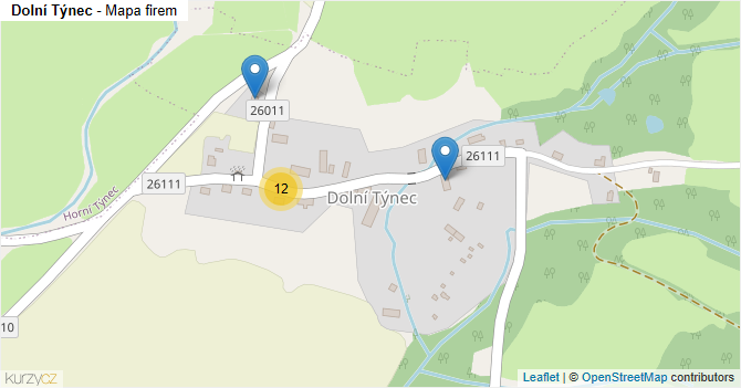 Dolní Týnec - mapa firem