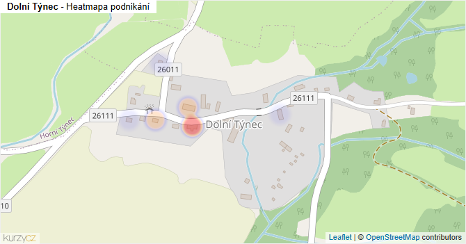Dolní Týnec - mapa podnikání