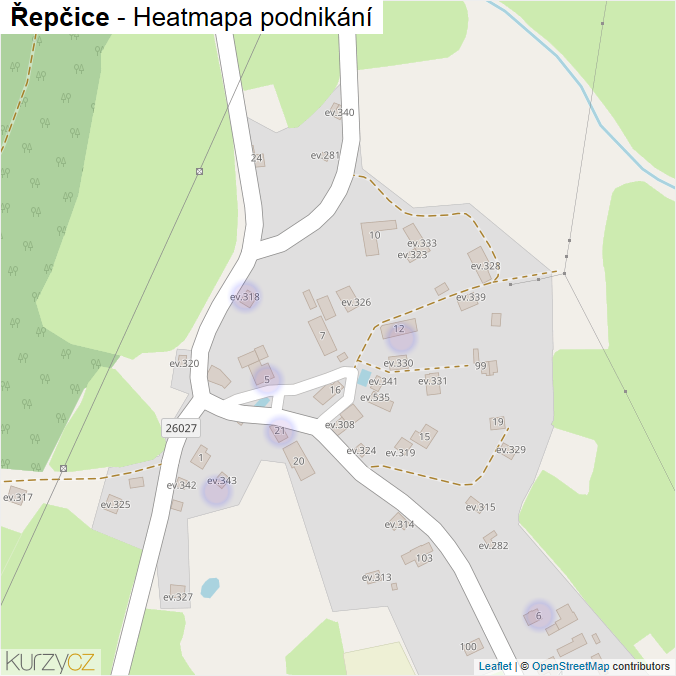 Mapa Řepčice - Firmy v části obce.