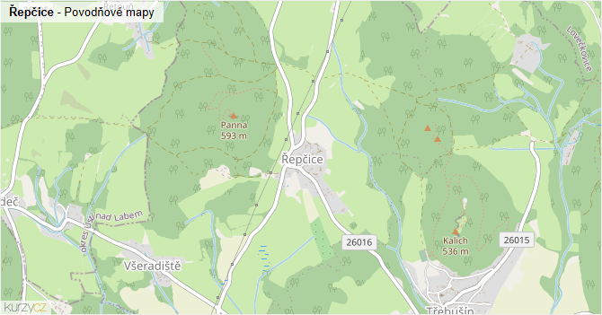 Řepčice - záplavové mapy stoleté vody