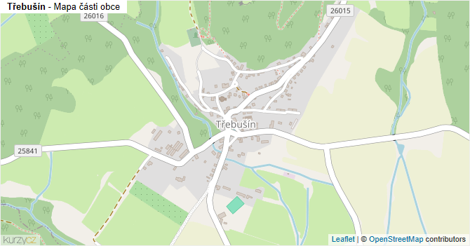 Třebušín - mapa části obce