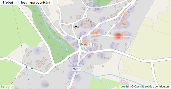 Třebušín - mapa podnikání