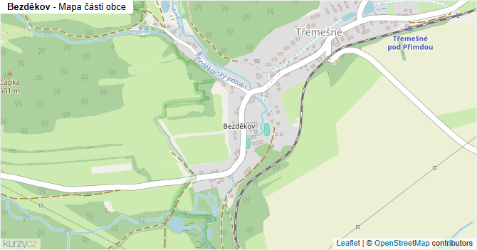 Bezděkov - mapa části obce