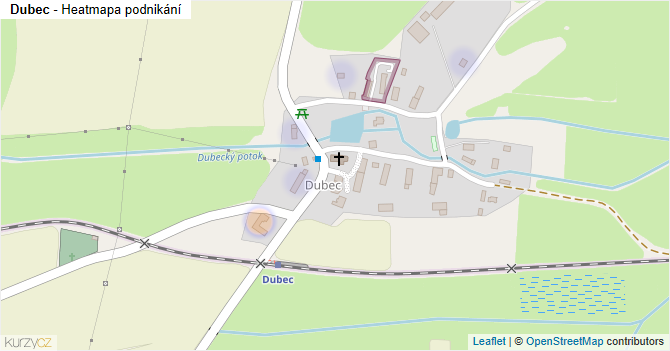 Dubec - mapa podnikání