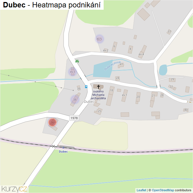Mapa Dubec - Firmy v části obce.