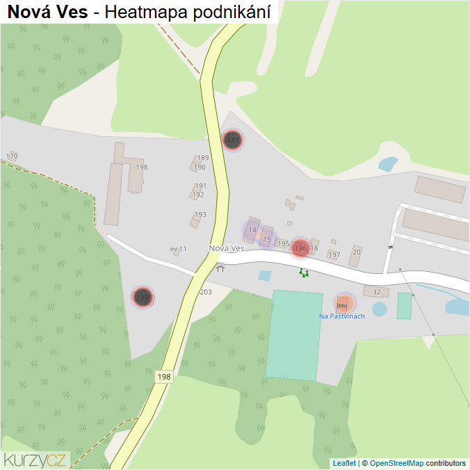 Mapa Nová Ves - Firmy v části obce.