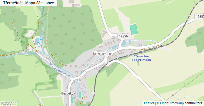 Třemešné - mapa části obce