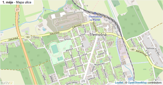 1. máje - mapa ulice