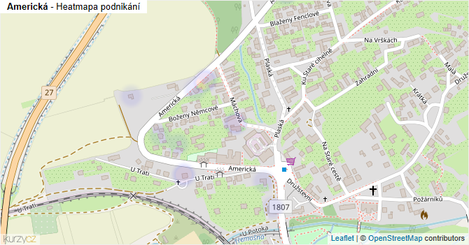 Americká - mapa podnikání