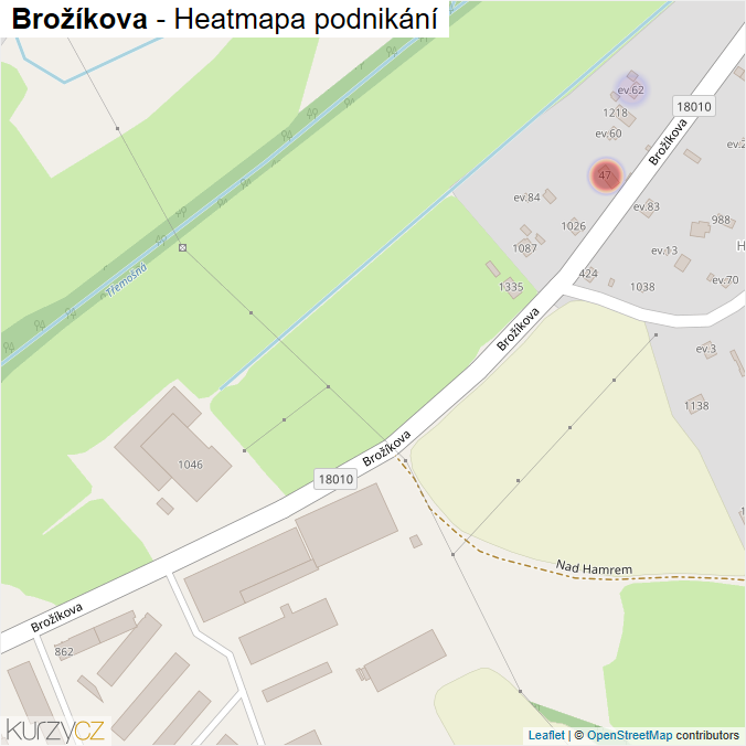 Mapa Brožíkova - Firmy v ulici.