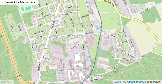 Chemická - mapa ulice
