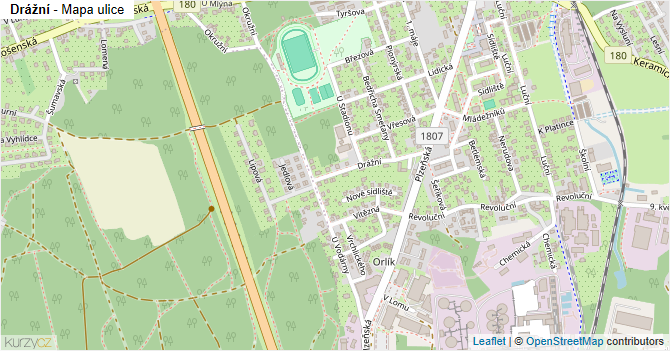 Drážní - mapa ulice