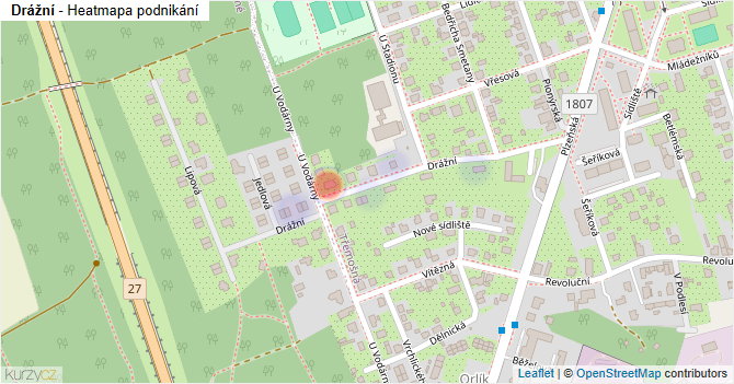 Drážní - mapa podnikání