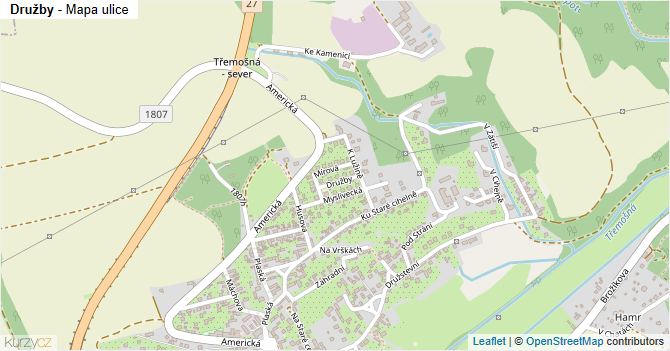 Družby - mapa ulice